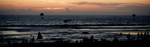 Calangute beach panoramic silhouette