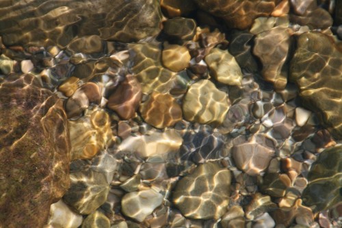 pebbles in water